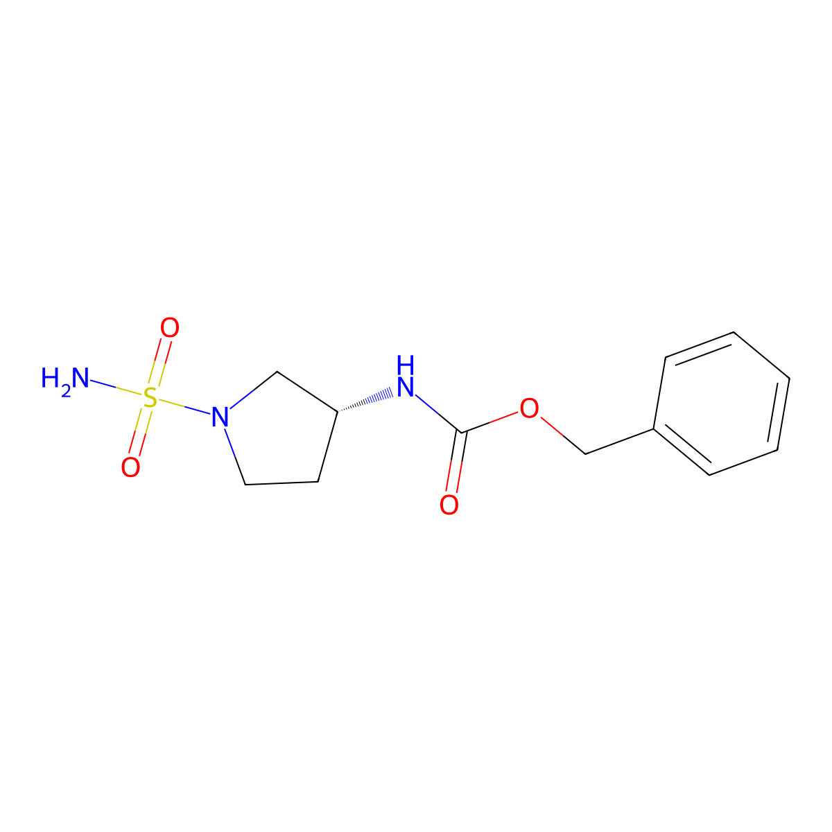 benzyl N-[(3R)-1-sulfamoylpyrrolidin-3-yl]carbamate molecular structure, CAS 2679812-91-8