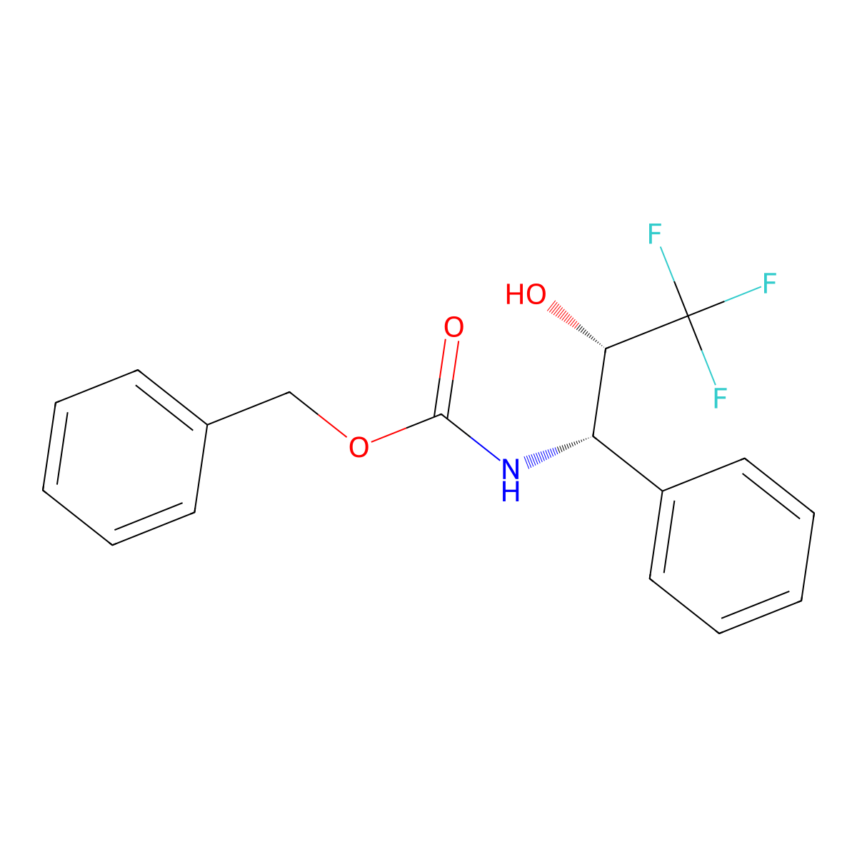rac-benzyl N-[(1R,2R)-3,3,3-trifluoro-2-hydroxy-1-phenylpropyl]carbamate molecular structure, CAS 2679812-98-5