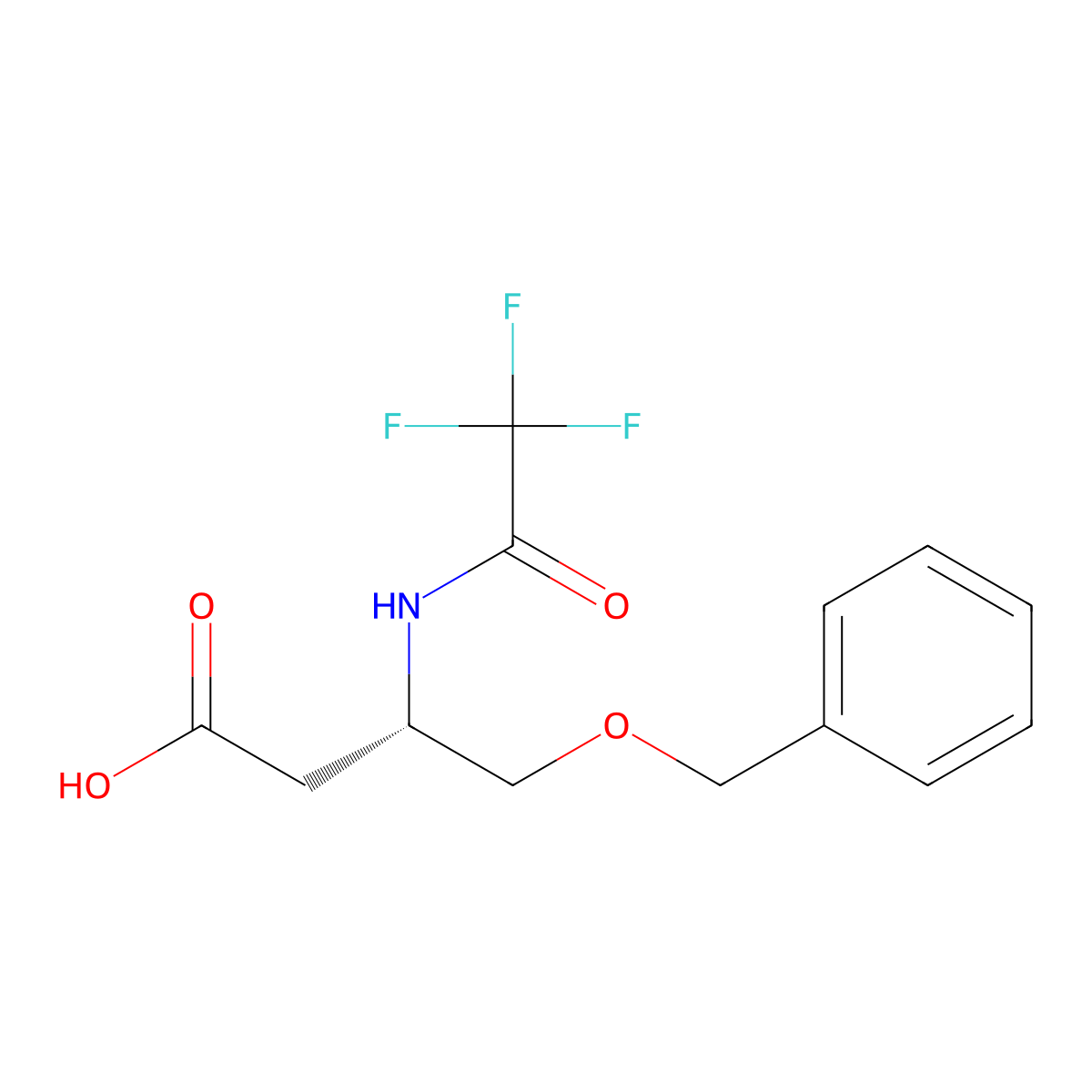 (3S)-4-(benzyloxy)-3-(trifluoroacetamido)butanoic acid molecular structure, CAS 2679813-00-2