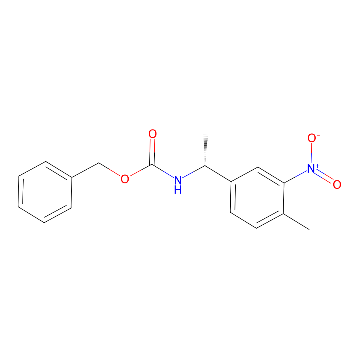 benzyl N-[(1R)-1-(4-methyl-3-nitrophenyl)ethyl]carbamate molecular structure, CAS 2679813-10-4