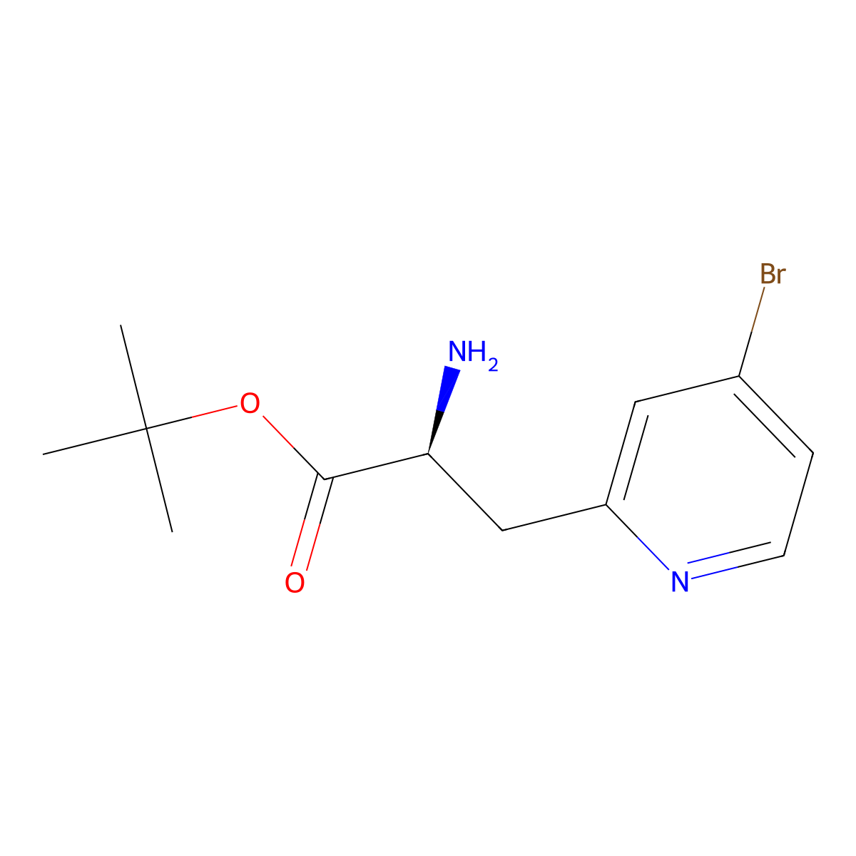 tert-butyl (2S)-2-amino-3-(4-bromopyridin-2-yl)propanoate molecular structure, CAS 2679813-17-1