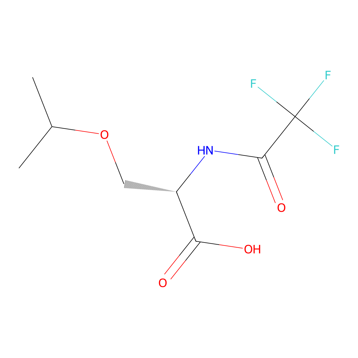 (2S)-3-(propan-2-yloxy)-2-(2,2,2-trifluoroacetamido)propanoic acid molecular structure, CAS 2679813-20-6