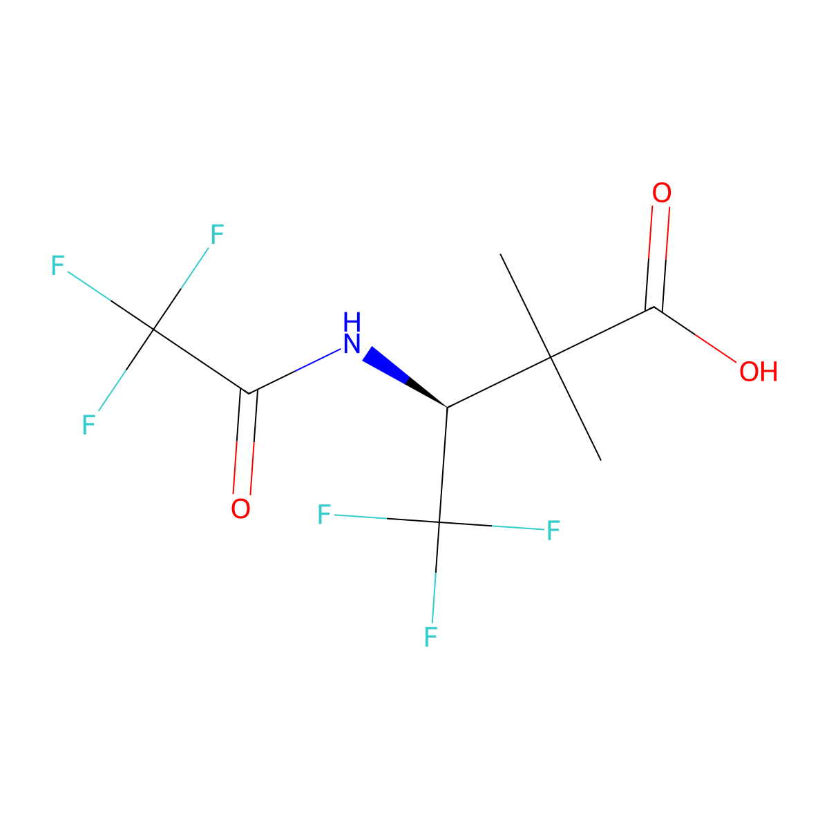 (3S)-4,4,4-trifluoro-2,2-dimethyl-3-(trifluoroacetamido)butanoic acid molecular structure, CAS 2679813-25-1