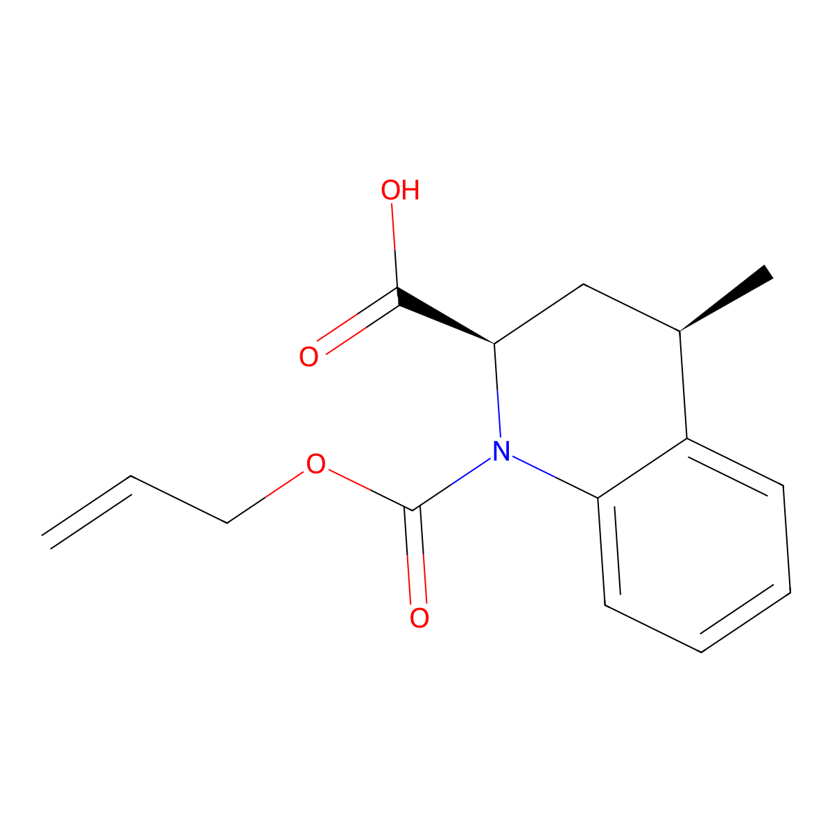 rac-(2R,4R)-4-methyl-1-[(prop-2-en-1-yloxy)carbonyl]-1,2,3,4-tetrahydroquinoline-2-carboxylic acid molecular structure, CAS 2679813-34-2