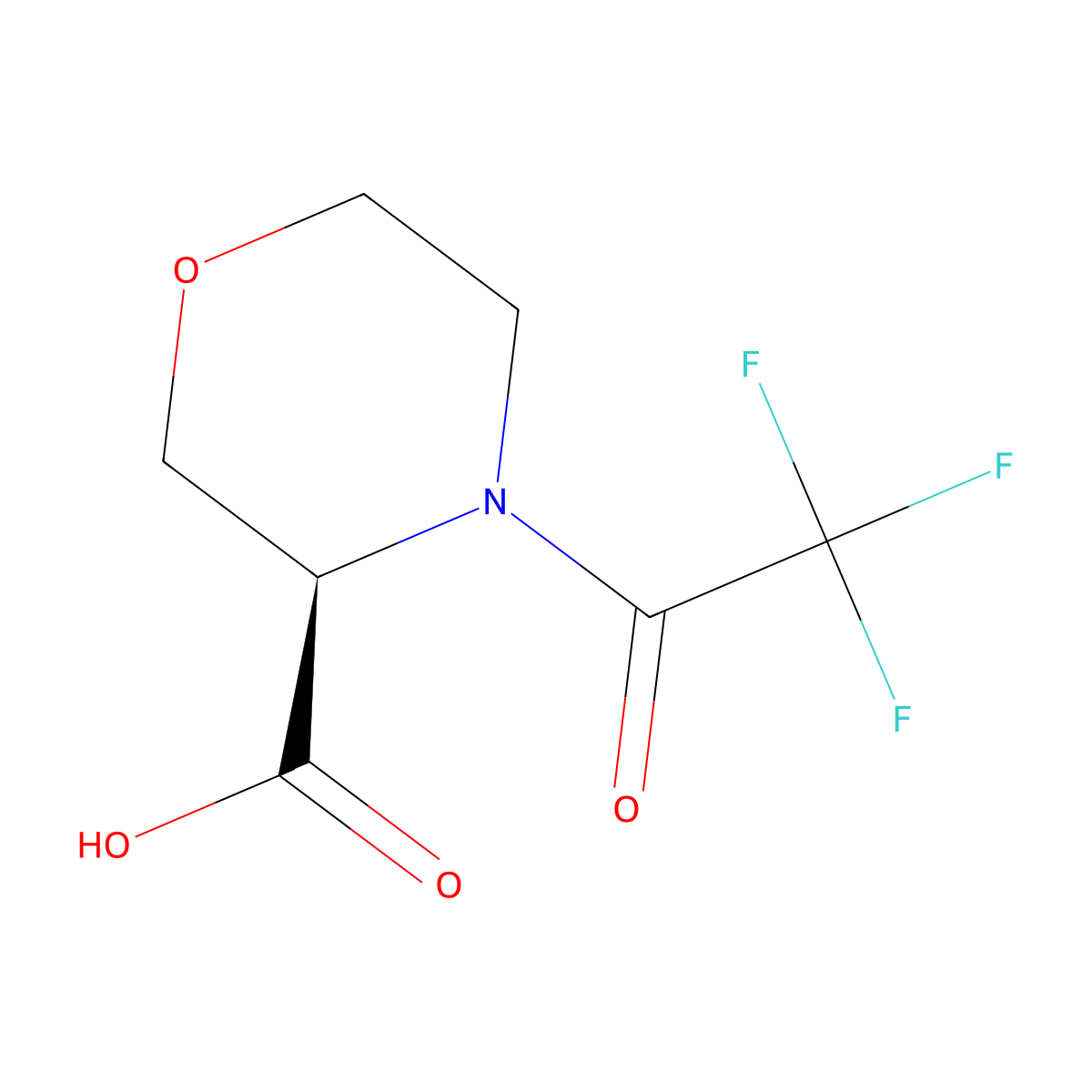 (3R)-4-(trifluoroacetyl)morpholine-3-carboxylic acid molecular structure, CAS 2679813-43-3