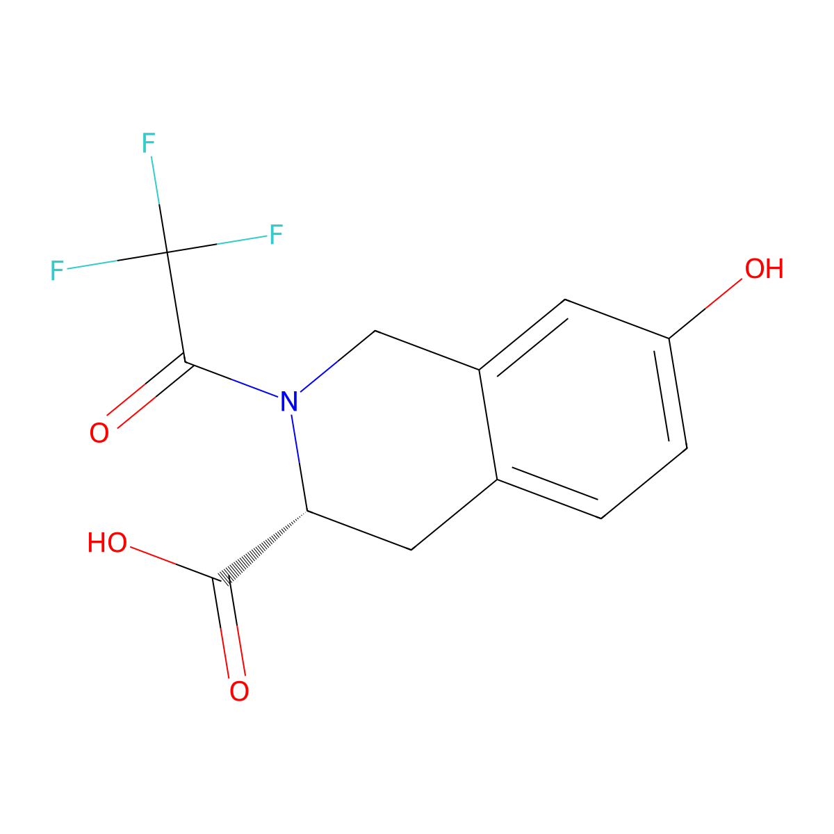 (3R)-7-hydroxy-2-(2,2,2-trifluoroacetyl)-1,2,3,4-tetrahydroisoquinoline-3-carboxylic acid molecular structure, CAS 2679813-44-4