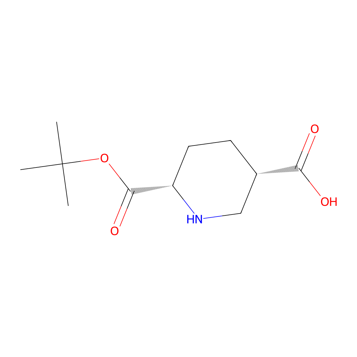 rac-(3R,6R)-6-[(tert-butoxy)carbonyl]piperidine-3-carboxylic acid molecular structure, CAS 2679813-45-5