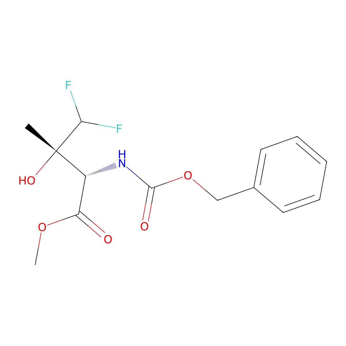 rac-methyl (2R,3R)-2-{[(benzyloxy)carbonyl]amino}-4,4-difluoro-3-hydroxy-3-methylbutanoate molecular structure, CAS 2679813-46-6