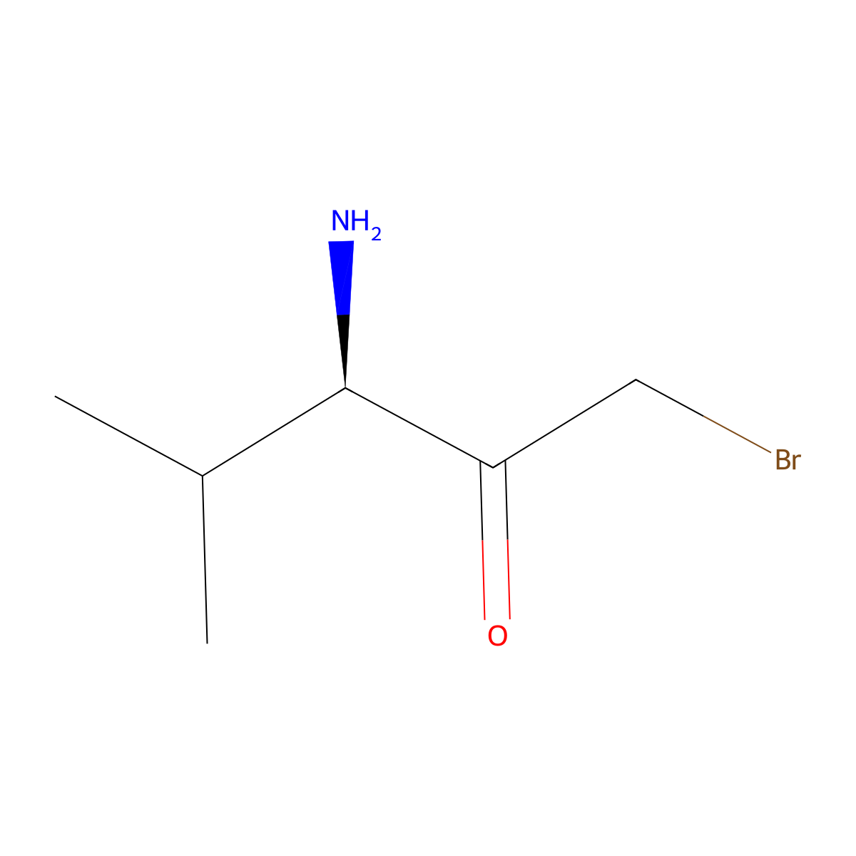 (3R)-3-amino-1-bromo-4-methylpentan-2-one molecular structure, CAS 2679816-19-2
