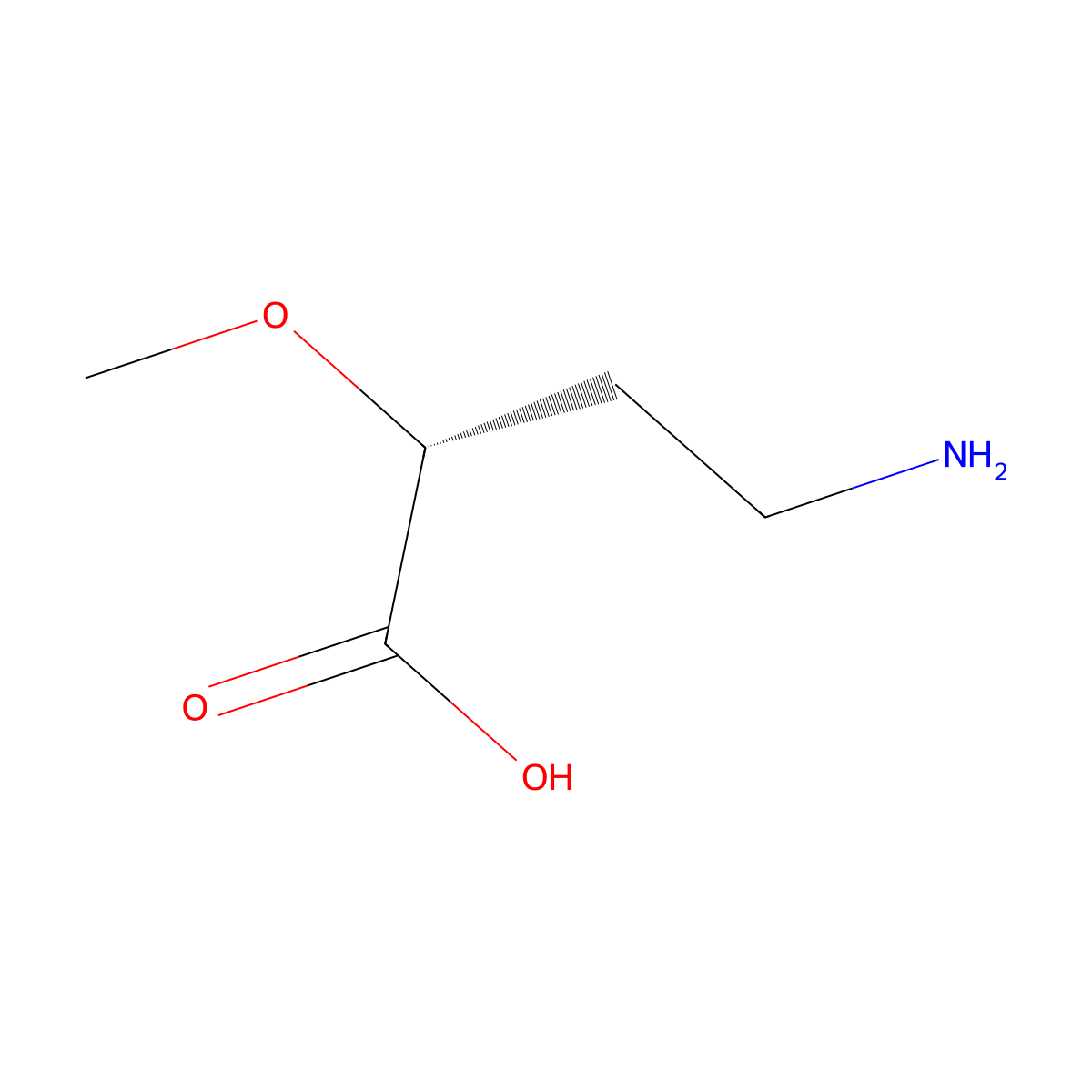 (2R)-4-amino-2-methoxybutanoic acid molecular structure, CAS 2679816-23-8