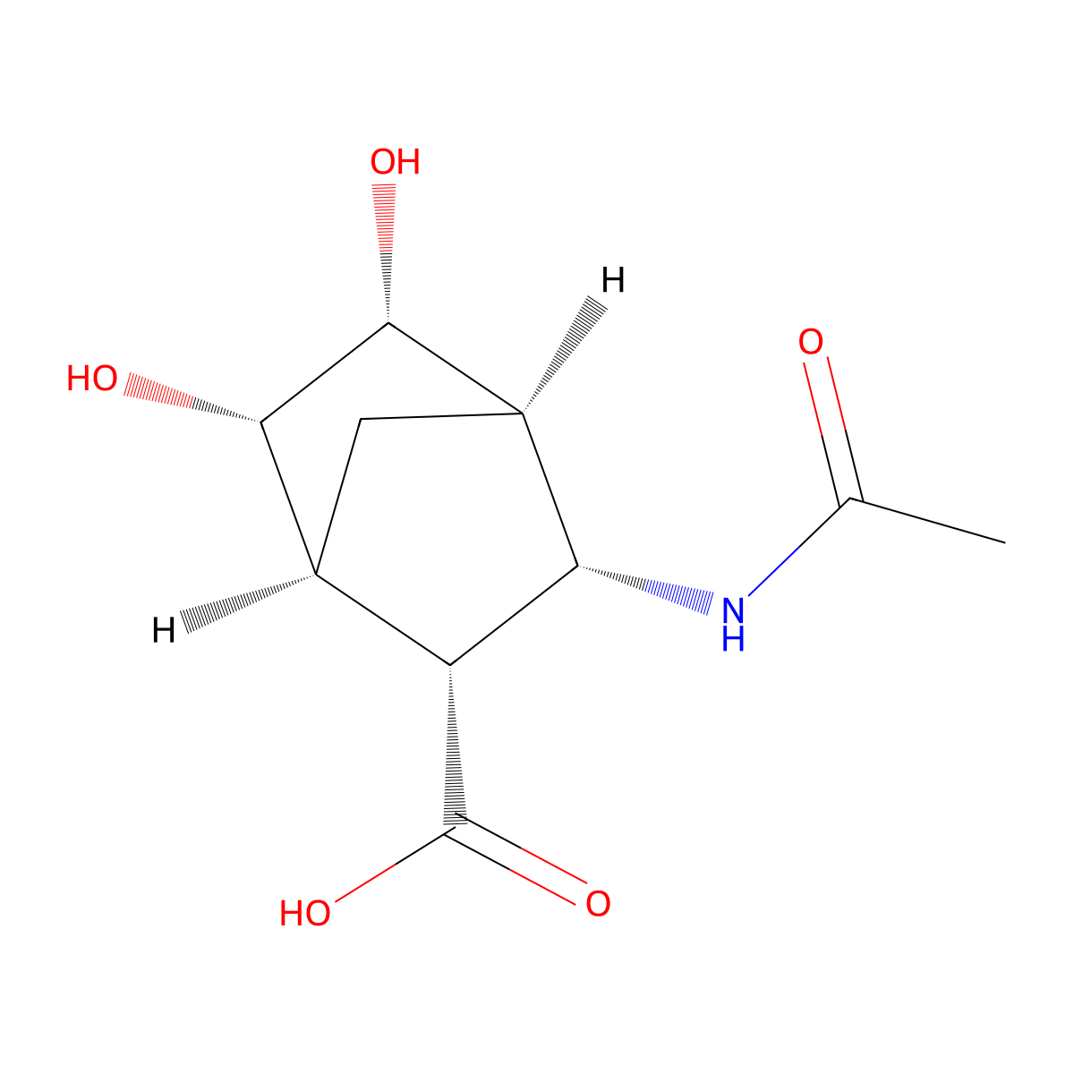 rac-(1R,2S,3R,4S,5S,6R)-3-acetamido-5,6-dihydroxybicyclo[2.2.1]heptane-2-carboxylic acid molecular structure, CAS 2679816-27-2