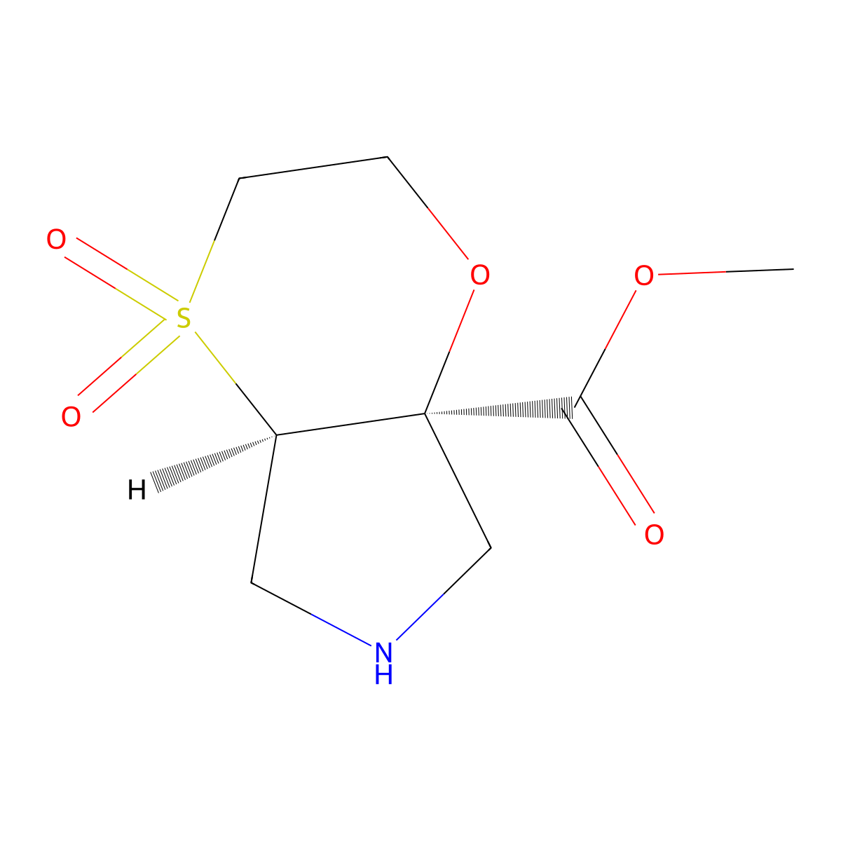 rac-methyl (4aR,7aR)-4,4-dioxo-hexahydro-2H-4lambda6-[1,4]oxathiino[2,3-c]pyrrole-7a-carboxylate molecular structure, CAS 2679816-31-8