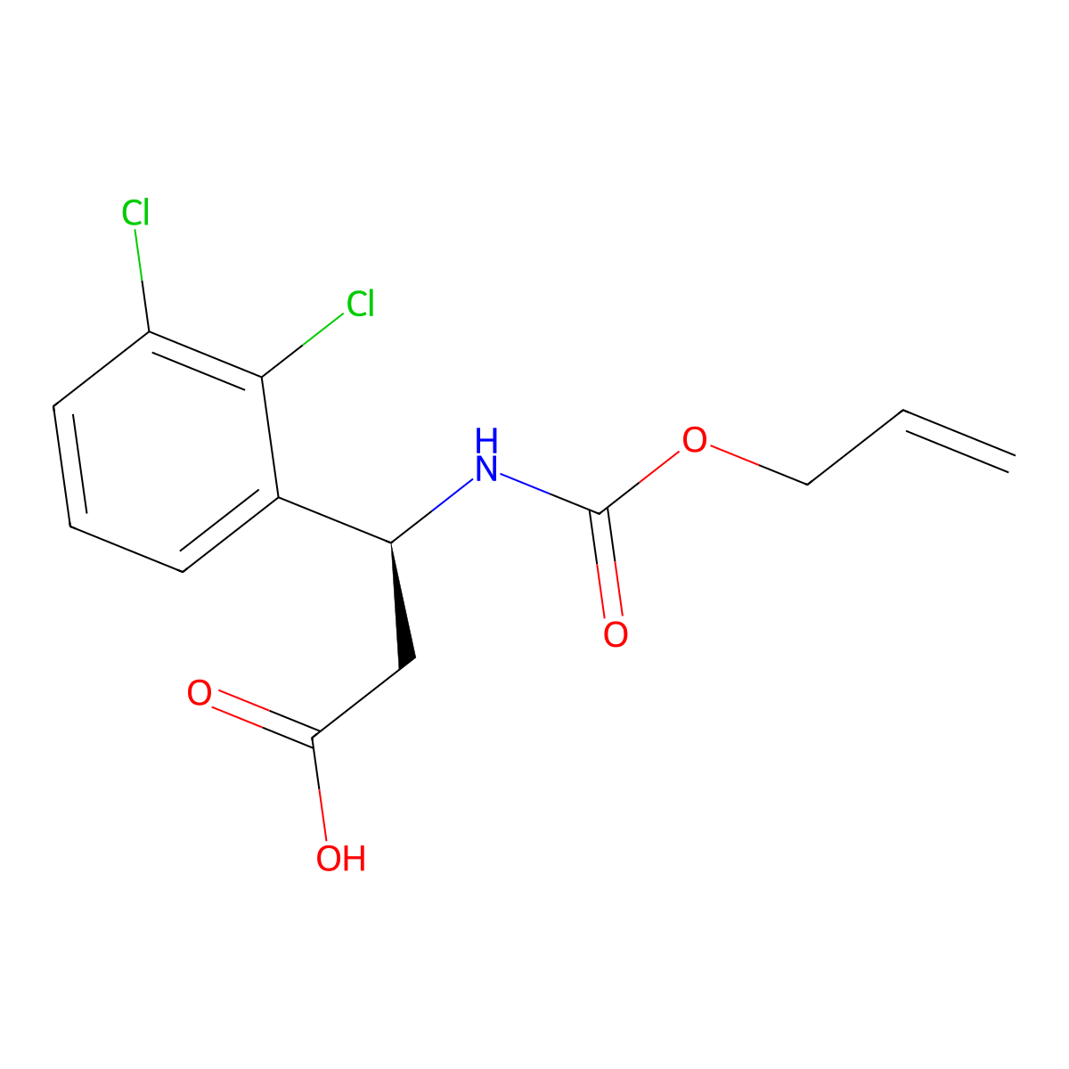 (3S)-3-(2,3-dichlorophenyl)-3-{[(prop-2-en-1-yloxy)carbonyl]amino}propanoic acid molecular structure, CAS 2679816-34-1
