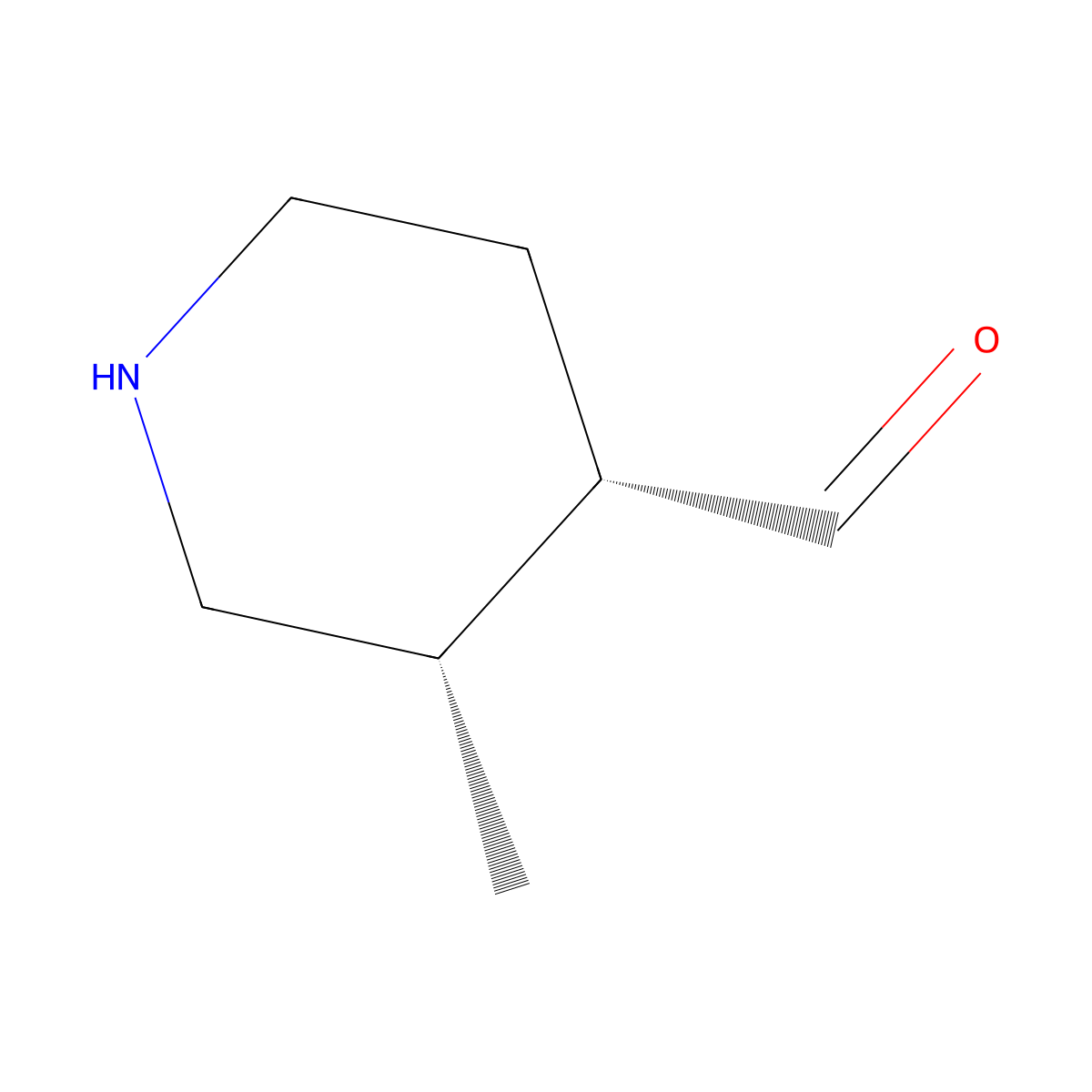rac-(3R,4R)-3-methylpiperidine-4-carbaldehyde molecular structure, CAS 2679816-35-2