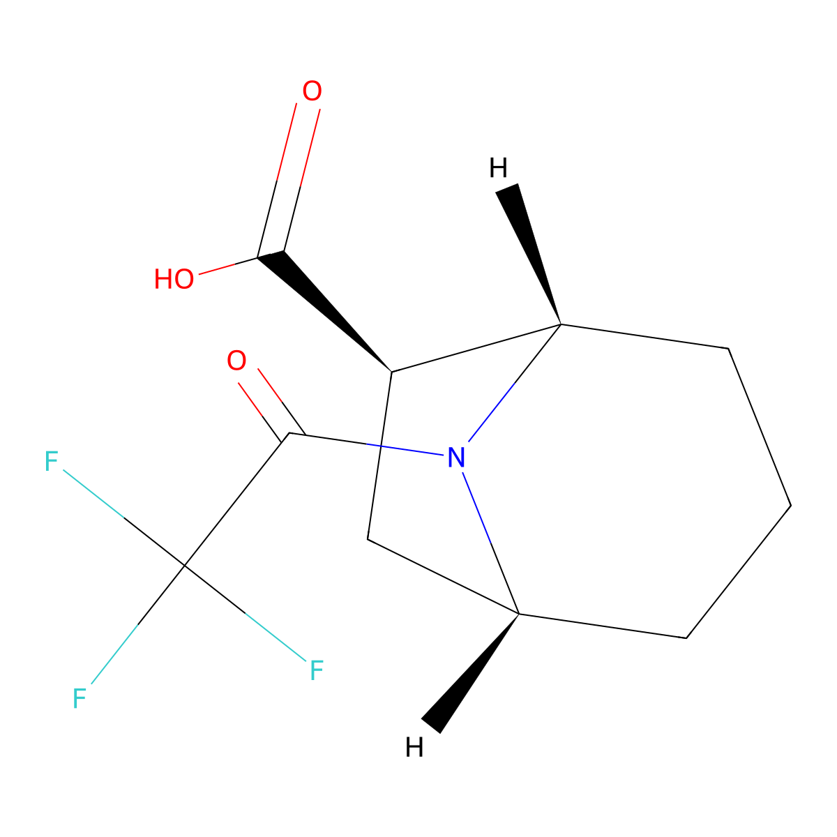 rac-(1R,5S,6R)-8-(2,2,2-trifluoroacetyl)-8-azabicyclo[3.2.1]octane-6-carboxylic acid molecular structure, CAS 2679816-51-2