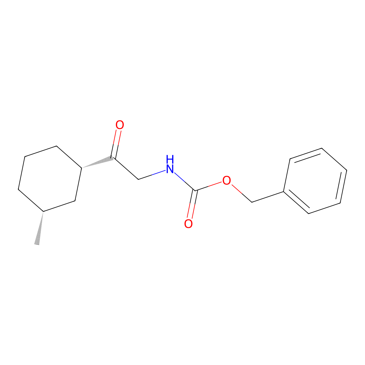rac-benzyl N-{2-[(1R,3S)-3-methylcyclohexyl]-2-oxoethyl}carbamate molecular structure, CAS 2679816-54-5