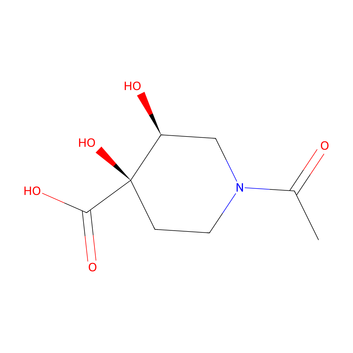 rac-(3R,4S)-1-acetyl-3,4-dihydroxypiperidine-4-carboxylic acid molecular structure, CAS 2679816-61-4