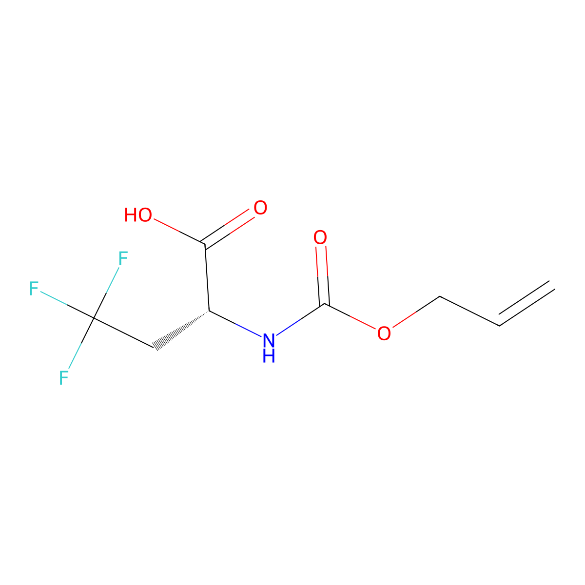 (2R)-4,4,4-trifluoro-2-{[(prop-2-en-1-yloxy)carbonyl]amino}butanoic acid molecular structure, CAS 2679816-65-8