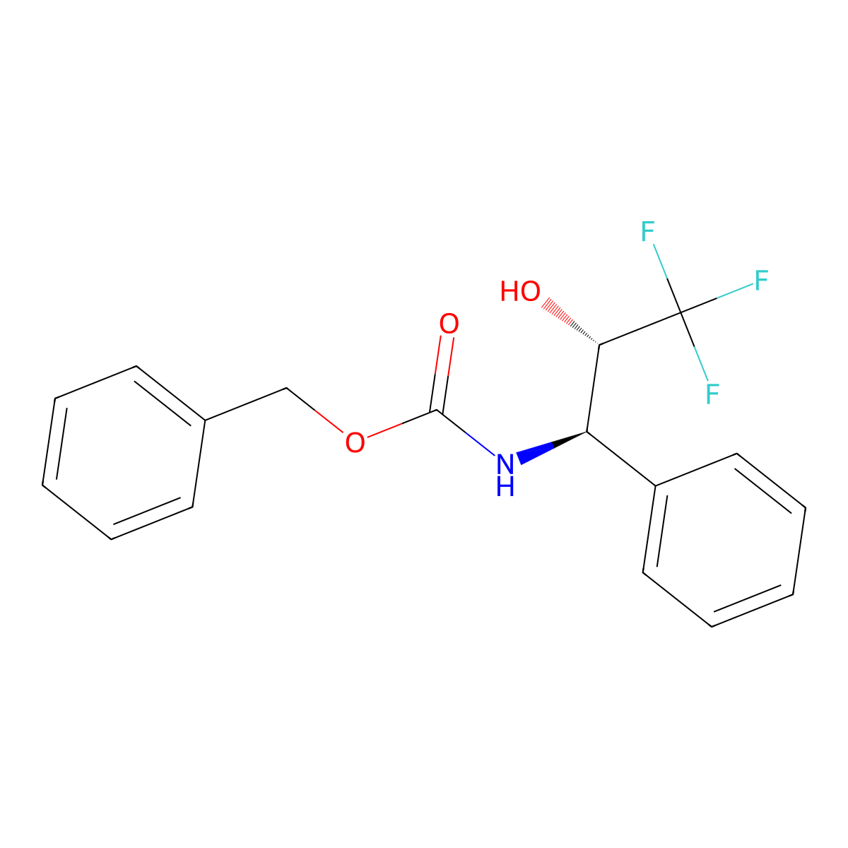 rac-benzyl N-[(1R,2S)-3,3,3-trifluoro-2-hydroxy-1-phenylpropyl]carbamate molecular structure, CAS 2679816-70-5