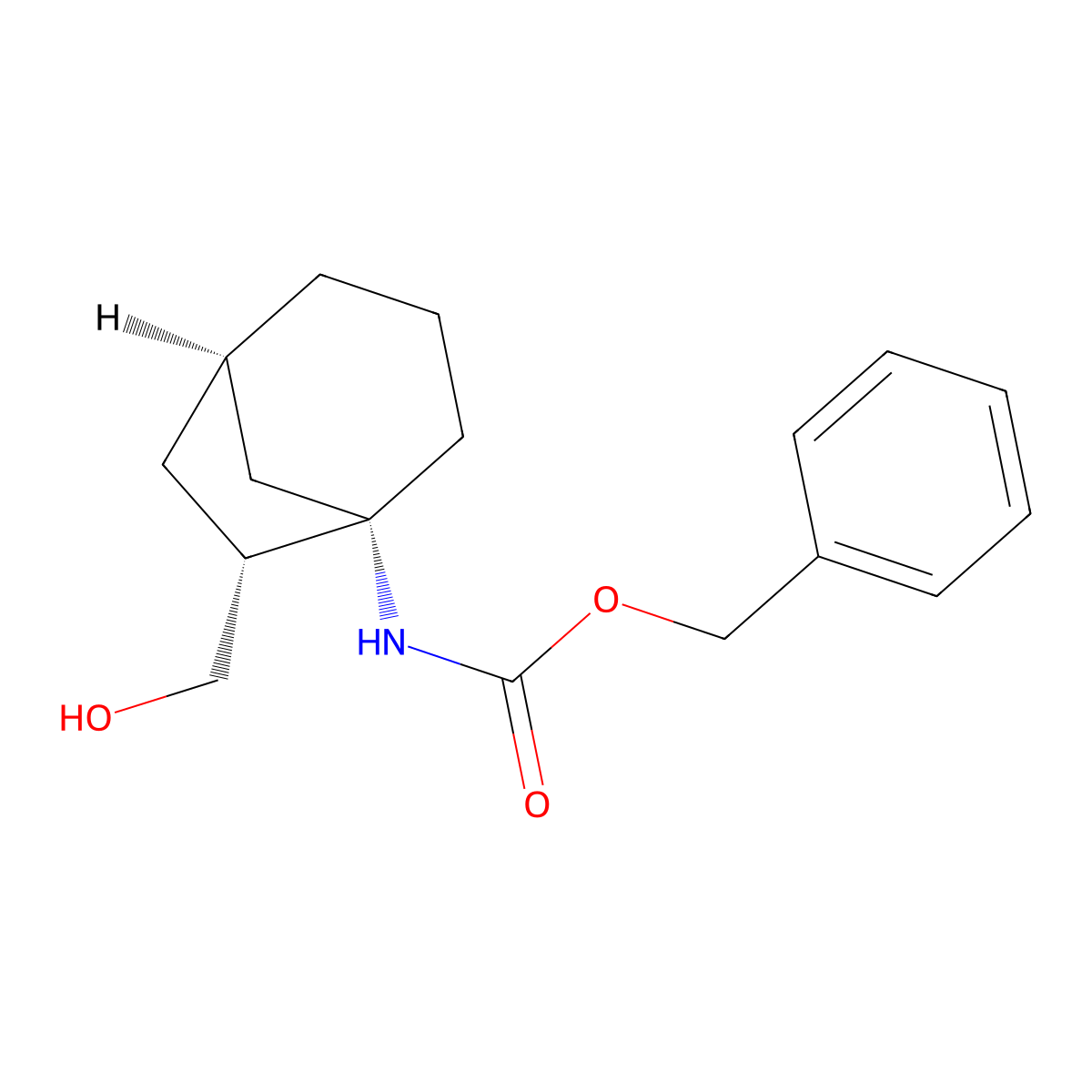 rac-benzyl N-[(1R,5S,7S)-7-(hydroxymethyl)bicyclo[3.2.1]octan-1-yl]carbamate molecular structure, CAS 2679816-72-7
