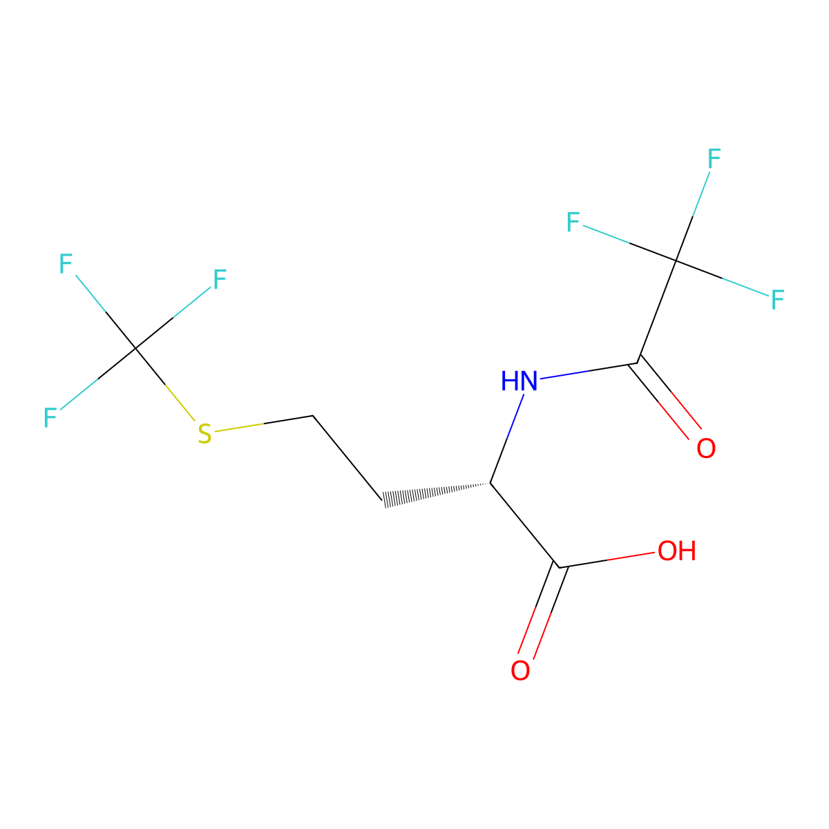 (2S)-2-(2,2,2-trifluoroacetamido)-4-[(trifluoromethyl)sulfanyl]butanoic acid molecular structure, CAS 2679816-73-8