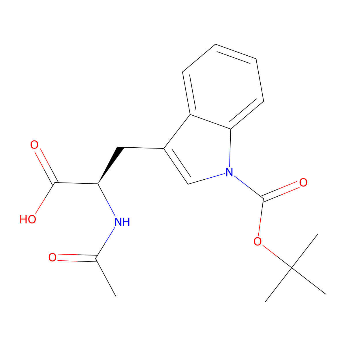 (2R)-3-{1-[(tert-butoxy)carbonyl]-1H-indol-3-yl}-2-acetamidopropanoic acid molecular structure, CAS 2679816-74-9