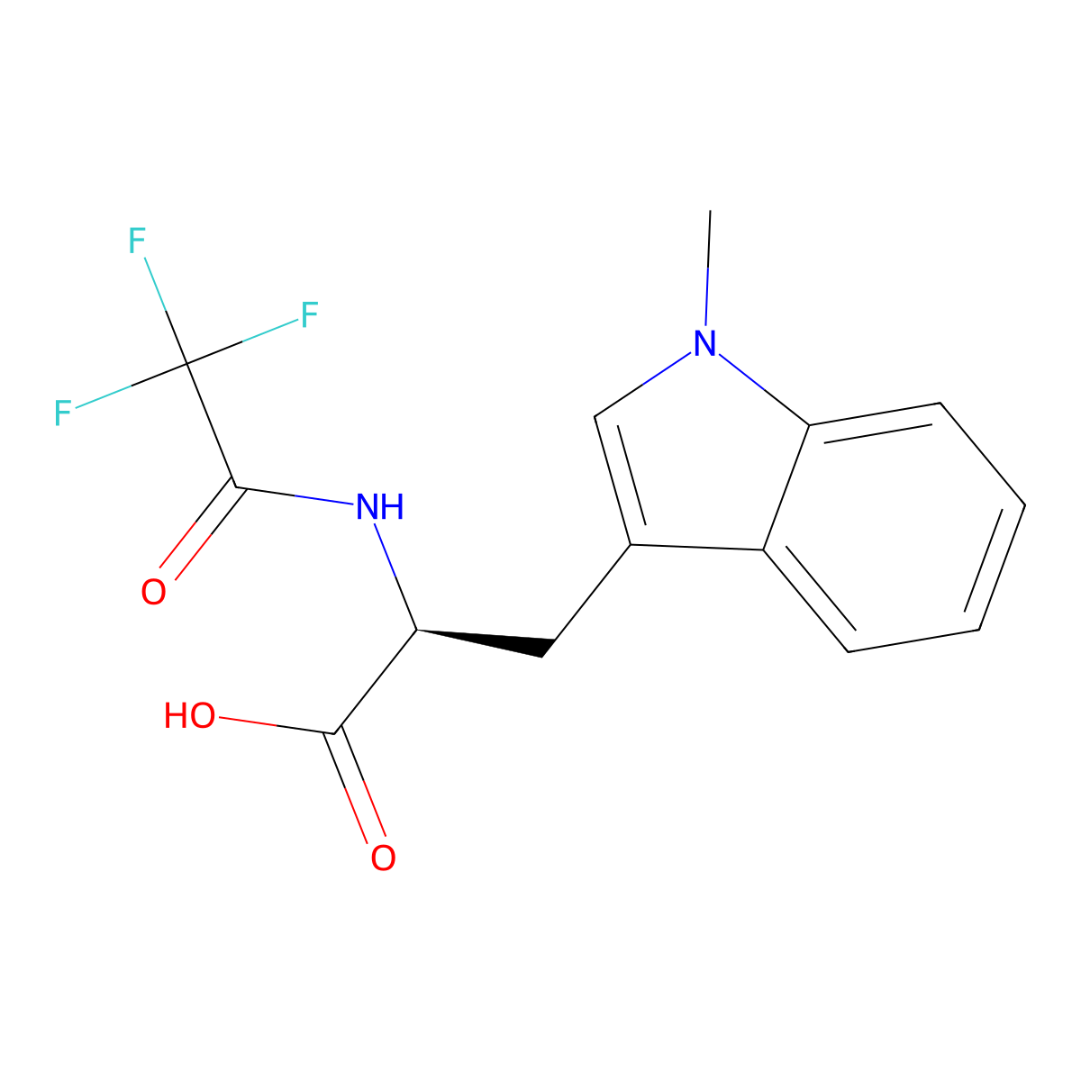 (2S)-3-(1-methyl-1H-indol-3-yl)-2-(2,2,2-trifluoroacetamido)propanoic acid molecular structure, CAS 2679816-86-3