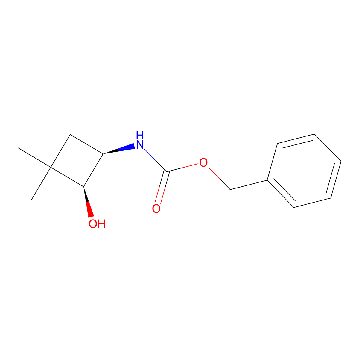 rac-benzyl N-[(1R,2S)-2-hydroxy-3,3-dimethylcyclobutyl]carbamate molecular structure, CAS 2679816-92-1