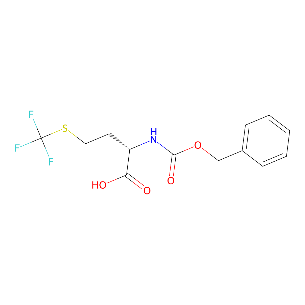 (2S)-2-{[(benzyloxy)carbonyl]amino}-4-[(trifluoromethyl)sulfanyl]butanoic acid molecular structure, CAS 2679817-00-4