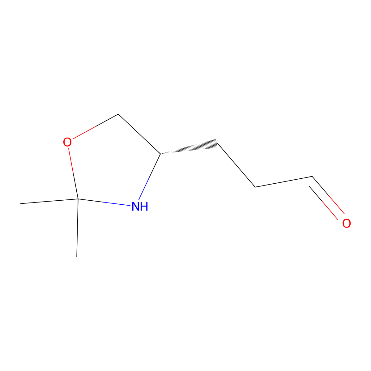 3-[(4S)-2,2-dimethyl-1,3-oxazolidin-4-yl]propanal molecular structure, CAS 2679817-04-8