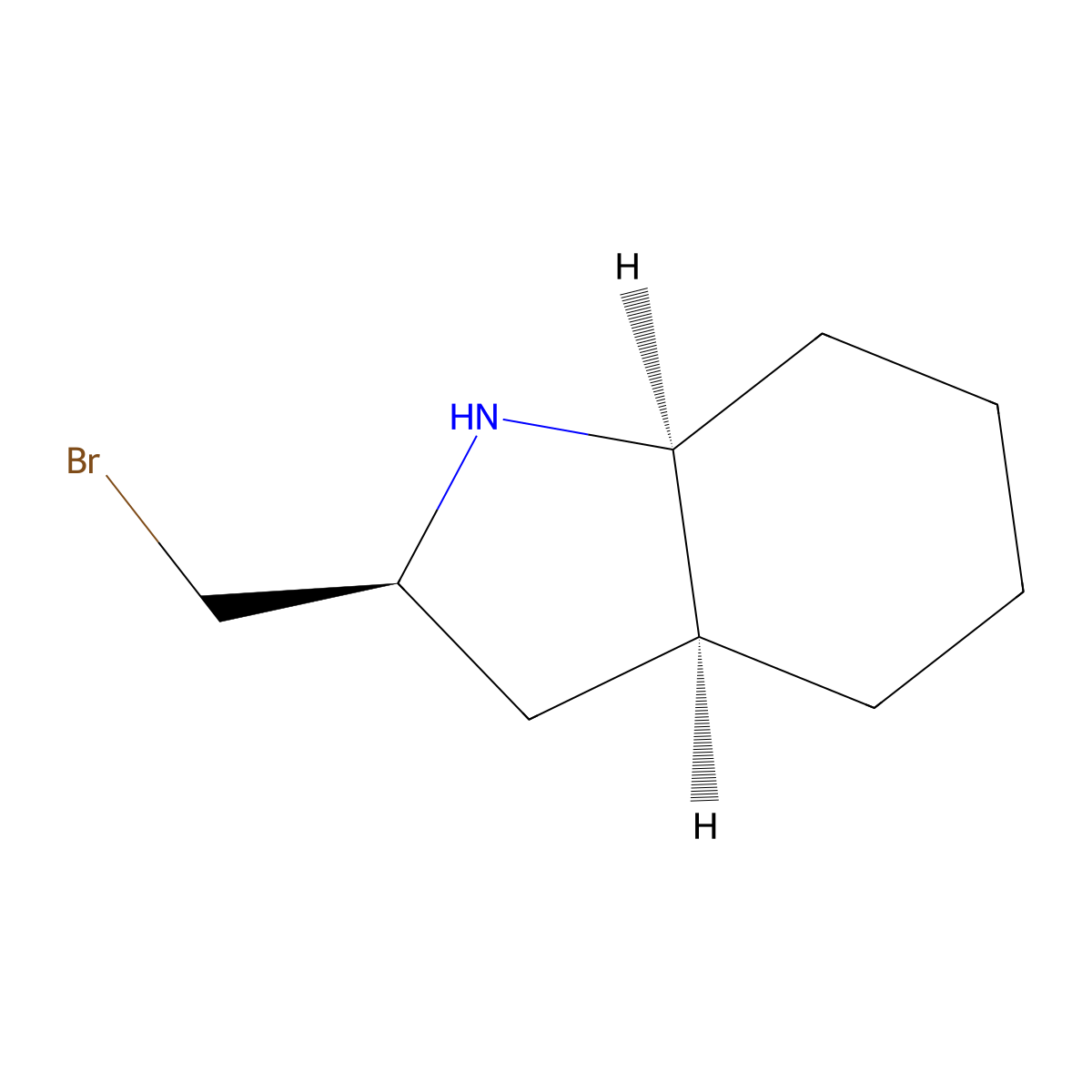 (2S,3aS,7aS)-2-(bromomethyl)-octahydro-1H-indole molecular structure, CAS 2679817-13-9