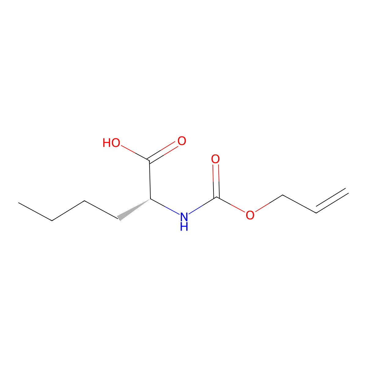 (2R)-2-{[(prop-2-en-1-yloxy)carbonyl]amino}hexanoic acid molecular structure, CAS 2679817-21-9