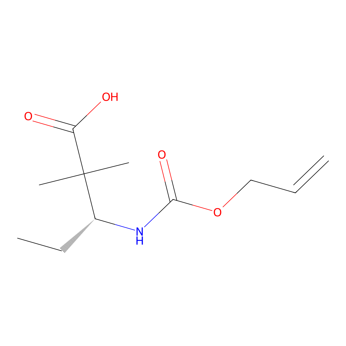 (3R)-2,2-dimethyl-3-{[(prop-2-en-1-yloxy)carbonyl]amino}pentanoic acid molecular structure, CAS 2679817-23-1