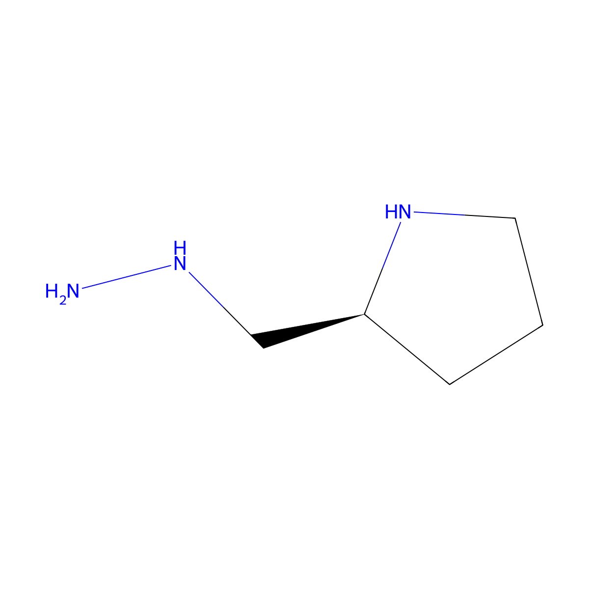 (2S)-2-(hydrazinylmethyl)pyrrolidine molecular structure, CAS 2679817-25-3