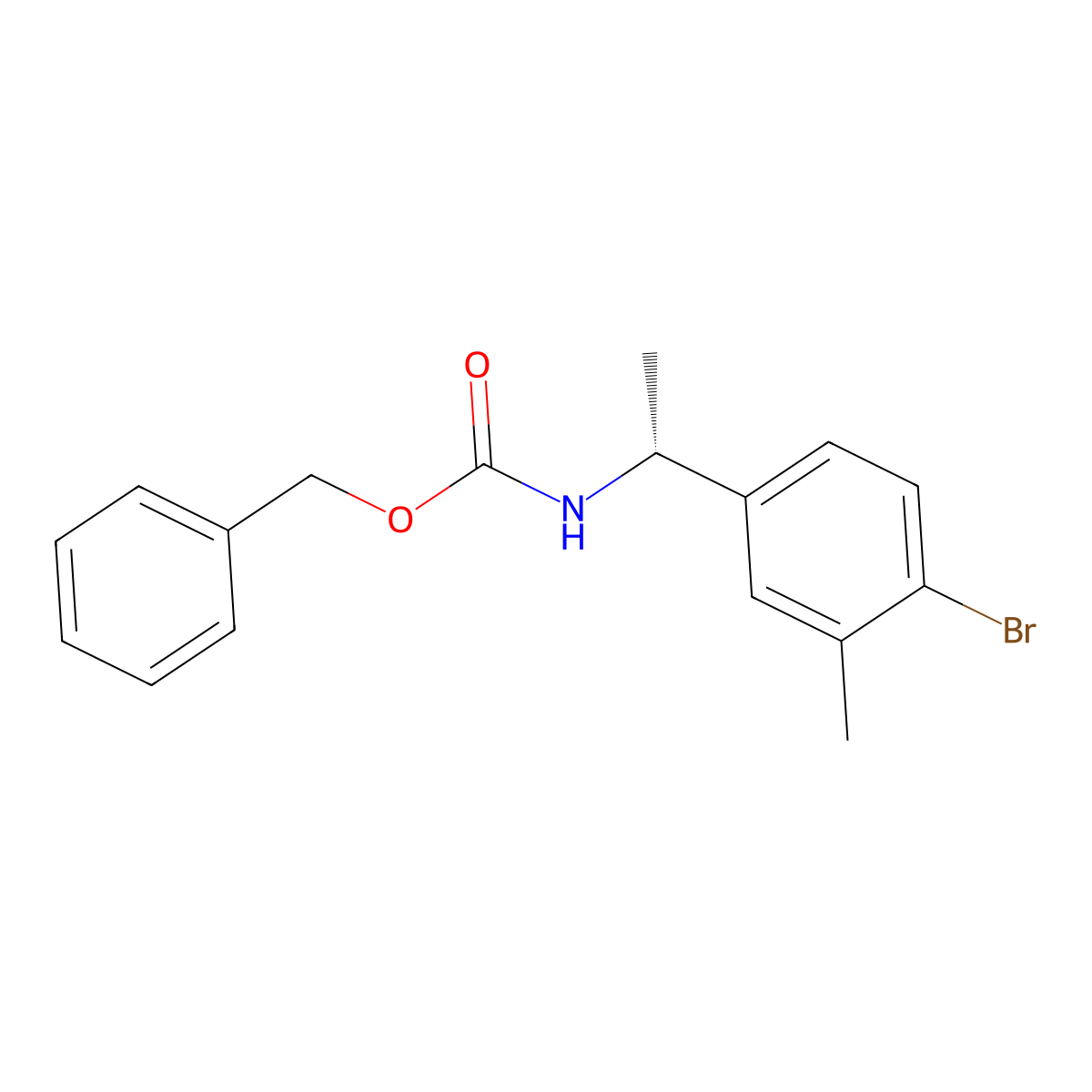 benzyl N-[(1R)-1-(4-bromo-3-methylphenyl)ethyl]carbamate molecular structure, CAS 2679817-30-0
