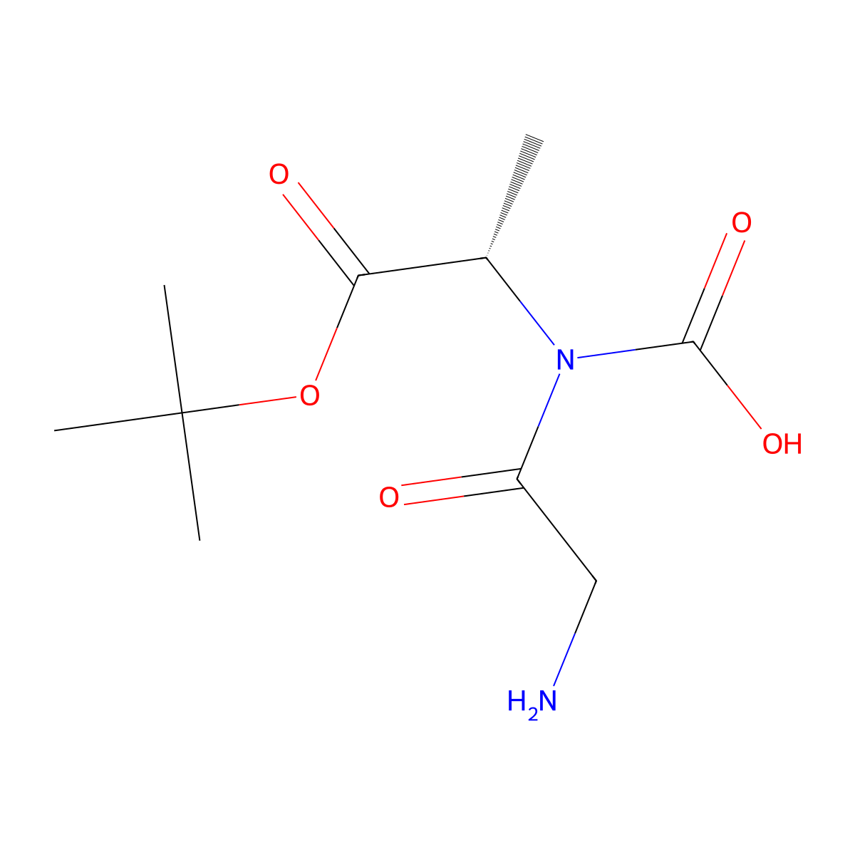 (2-aminoacetyl)[(2S)-1-(tert-butoxy)-1-oxopropan-2-yl]carbamic acid molecular structure, CAS 2679817-33-3