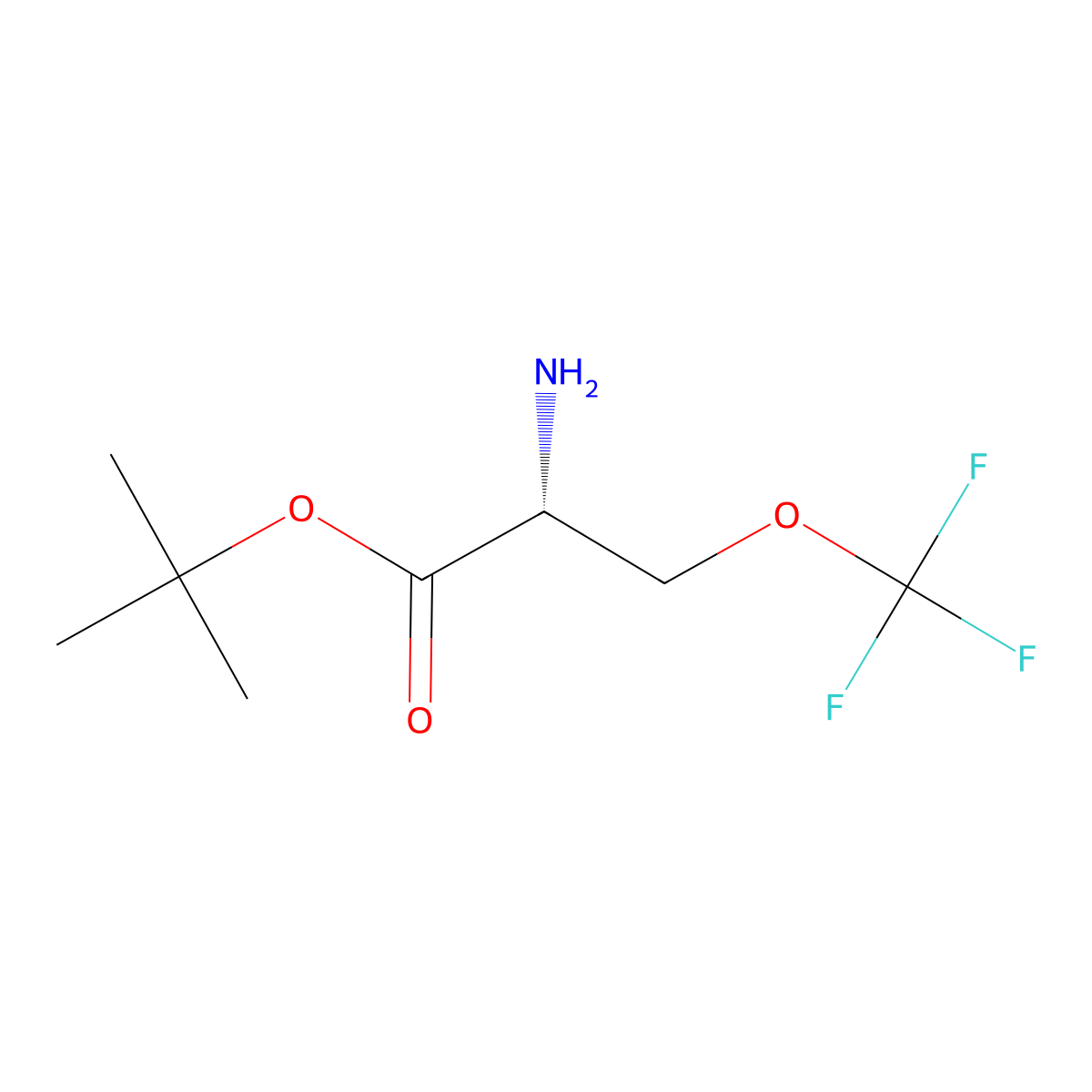 tert-butyl (2R)-2-amino-3-(trifluoromethoxy)propanoate molecular structure, CAS 2679817-46-8