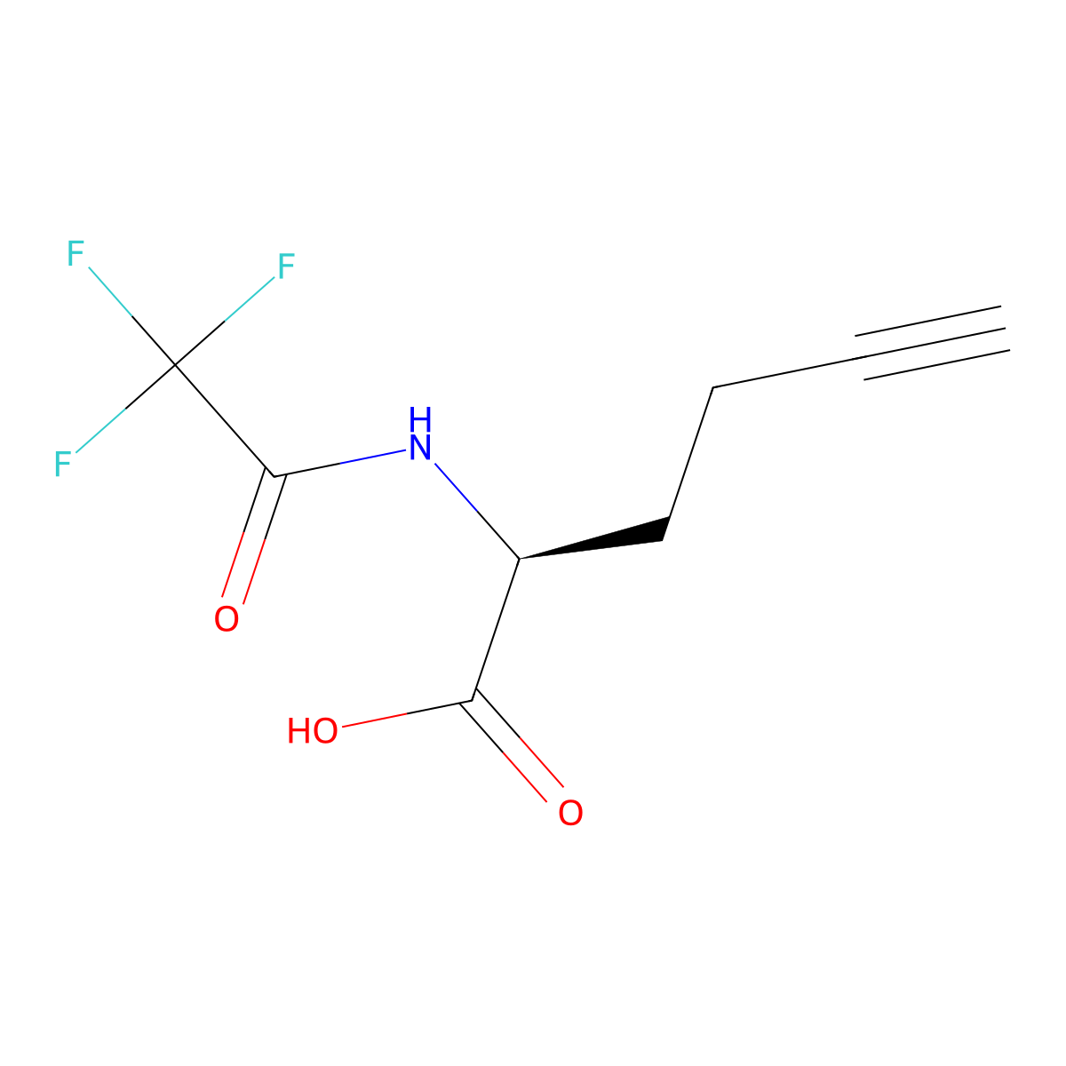 (2S)-2-(trifluoroacetamido)hex-5-ynoic acid molecular structure, CAS 2679817-54-8