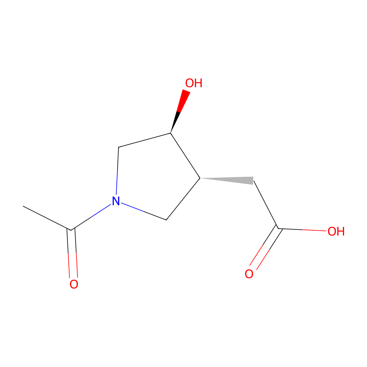 rac-2-[(3R,4S)-1-acetyl-4-hydroxypyrrolidin-3-yl]acetic acid molecular structure, CAS 2679817-55-9