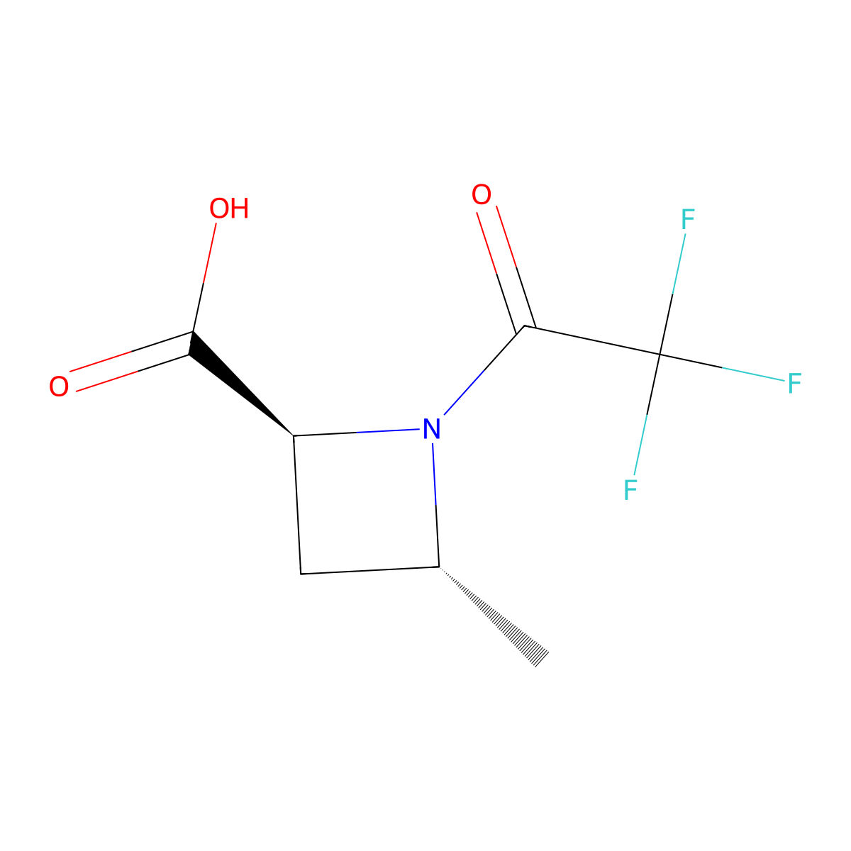rac-(2R,4S)-4-methyl-1-(2,2,2-trifluoroacetyl)azetidine-2-carboxylic acid molecular structure, CAS 2679817-58-2