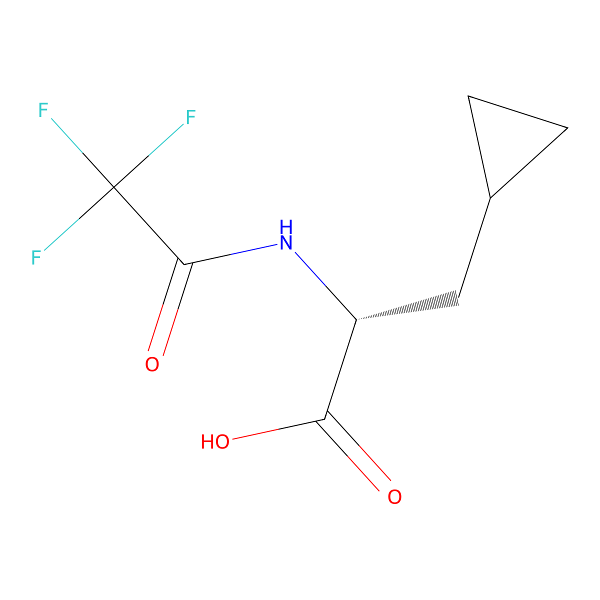 (2R)-3-cyclopropyl-2-(trifluoroacetamido)propanoic acid molecular structure, CAS 2679817-68-4