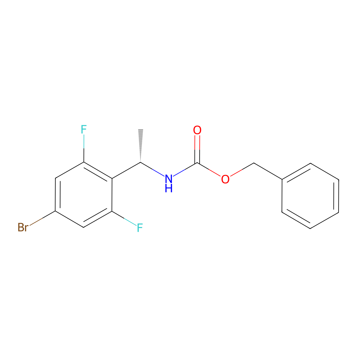 benzyl N-[(1S)-1-(4-bromo-2,6-difluorophenyl)ethyl]carbamate molecular structure, CAS 2679817-69-5