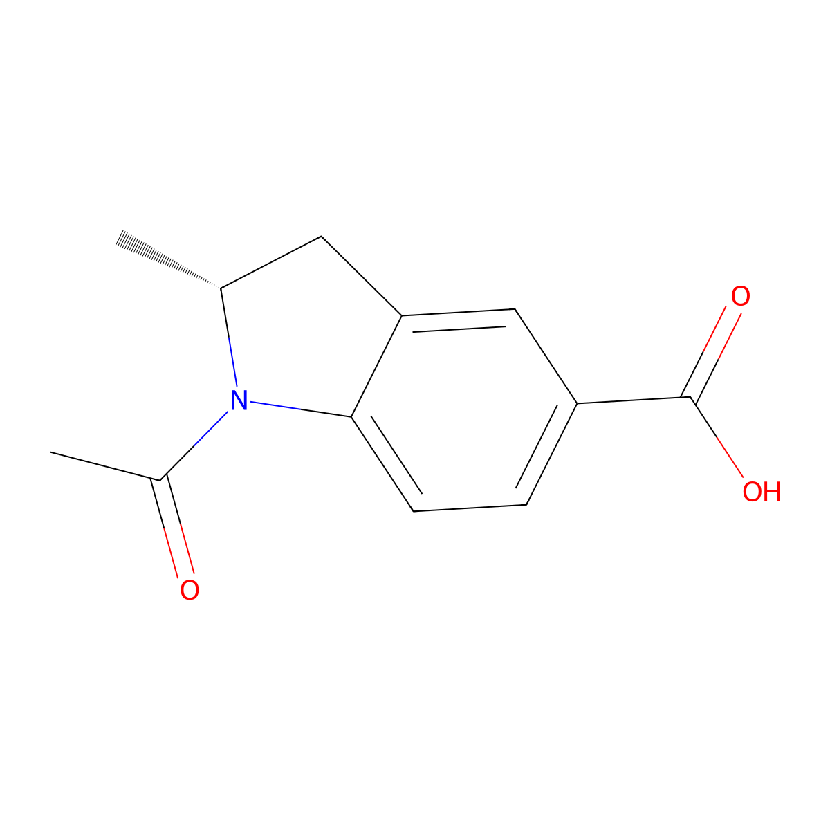 (2R)-1-acetyl-2-methyl-2,3-dihydro-1H-indole-5-carboxylic acid molecular structure, CAS 2679817-76-4