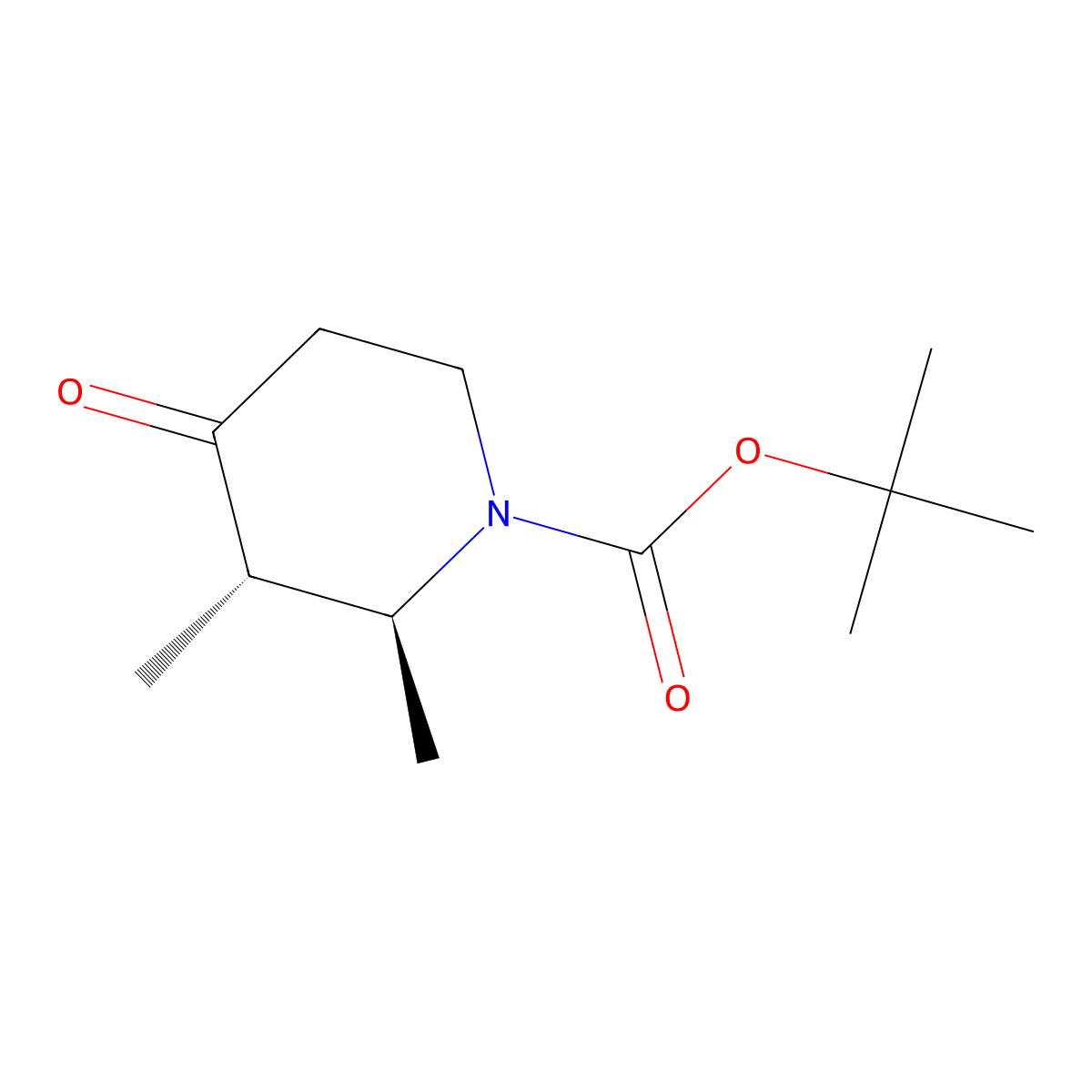 rac-tert-butyl (2R,3R)-2,3-dimethyl-4-oxopiperidine-1-carboxylate molecular structure, CAS 2679817-79-7