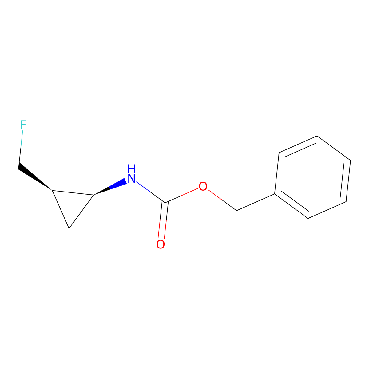 rac-benzyl N-[(1R,2S)-2-(fluoromethyl)cyclopropyl]carbamate molecular structure, CAS 2679817-82-2