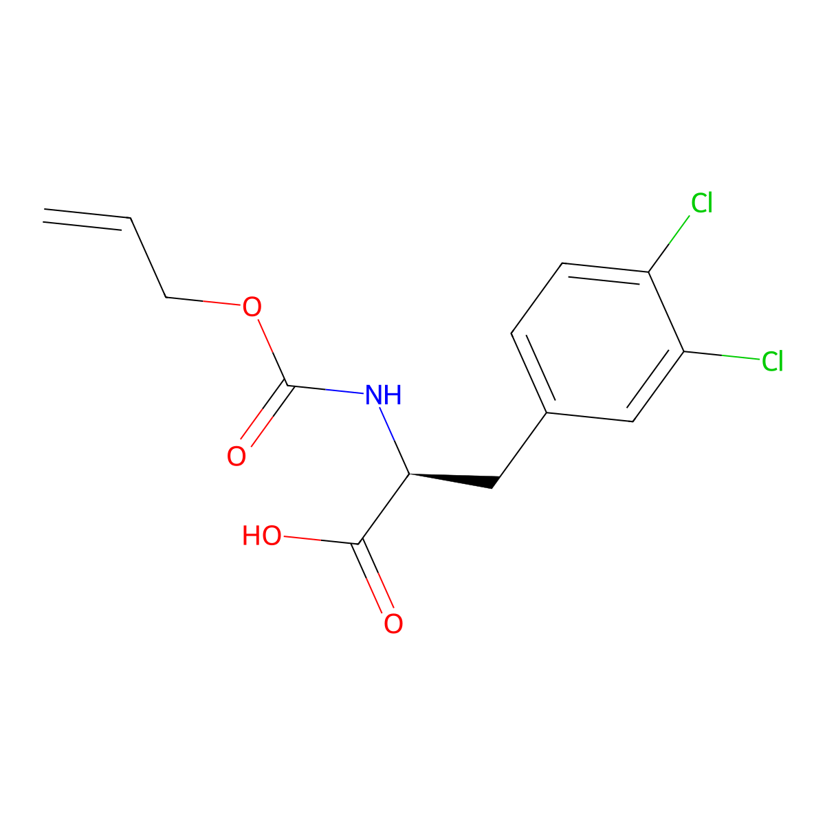 (2S)-3-(3,4-dichlorophenyl)-2-{[(prop-2-en-1-yloxy)carbonyl]amino}propanoic acid molecular structure, CAS 2679817-94-6