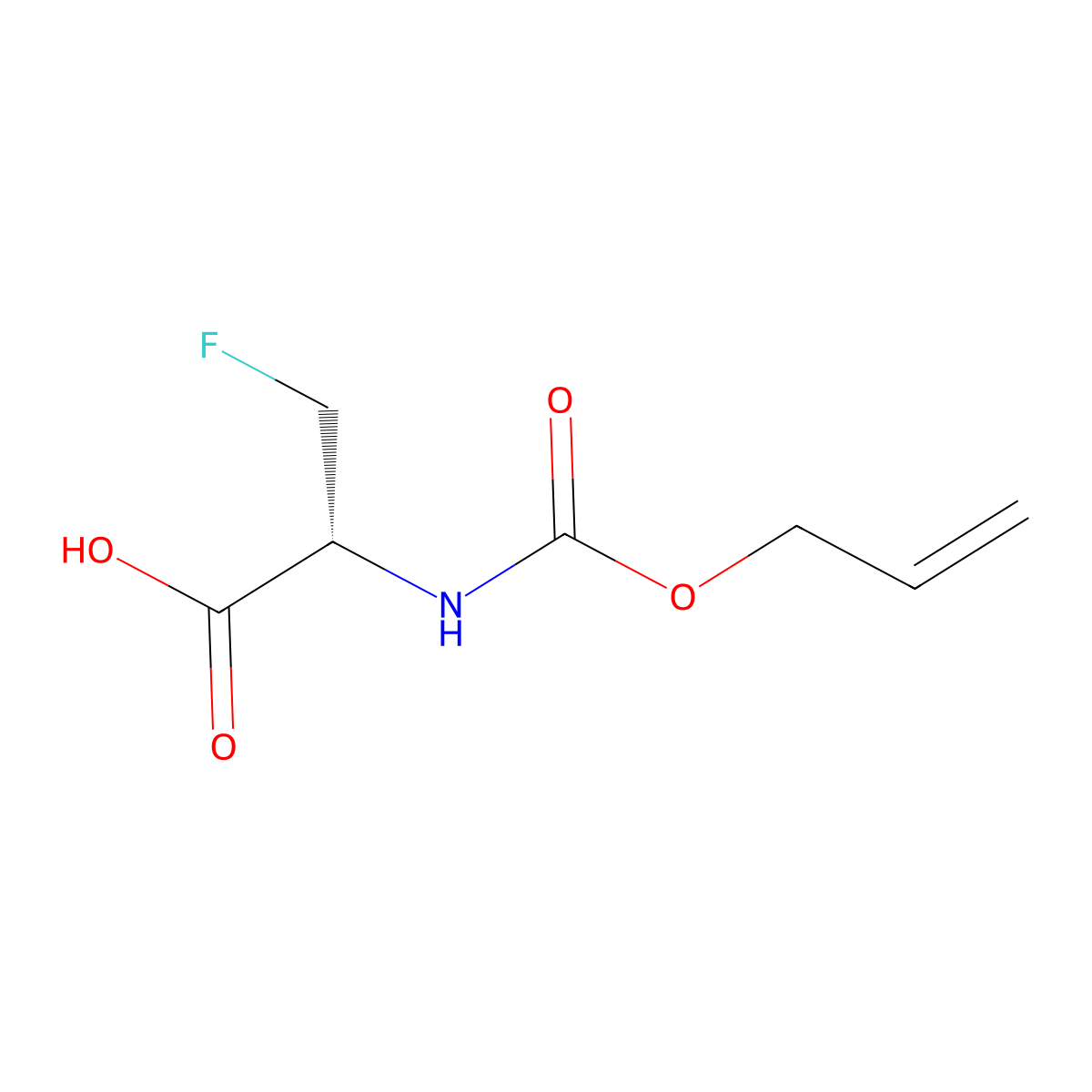 (2R)-3-fluoro-2-{[(prop-2-en-1-yloxy)carbonyl]amino}propanoic acid molecular structure, CAS 2679818-05-2