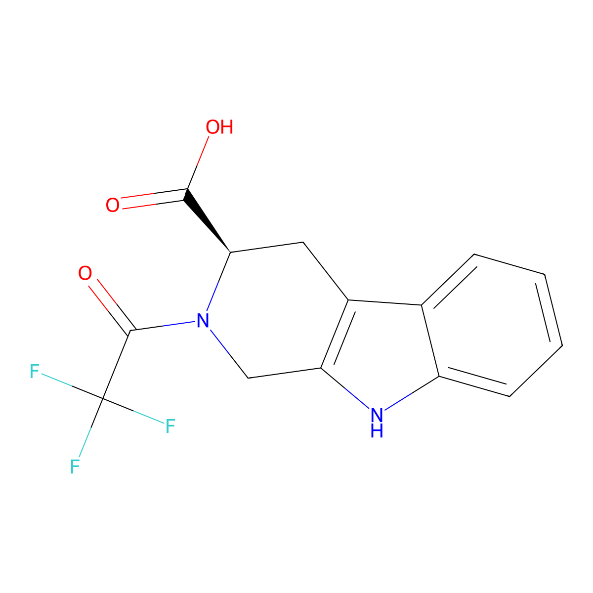 (3R)-2-(2,2,2-trifluoroacetyl)-1H,2H,3H,4H,9H-pyrido[3,4-b]indole-3-carboxylic acid molecular structure, CAS 2679818-08-5