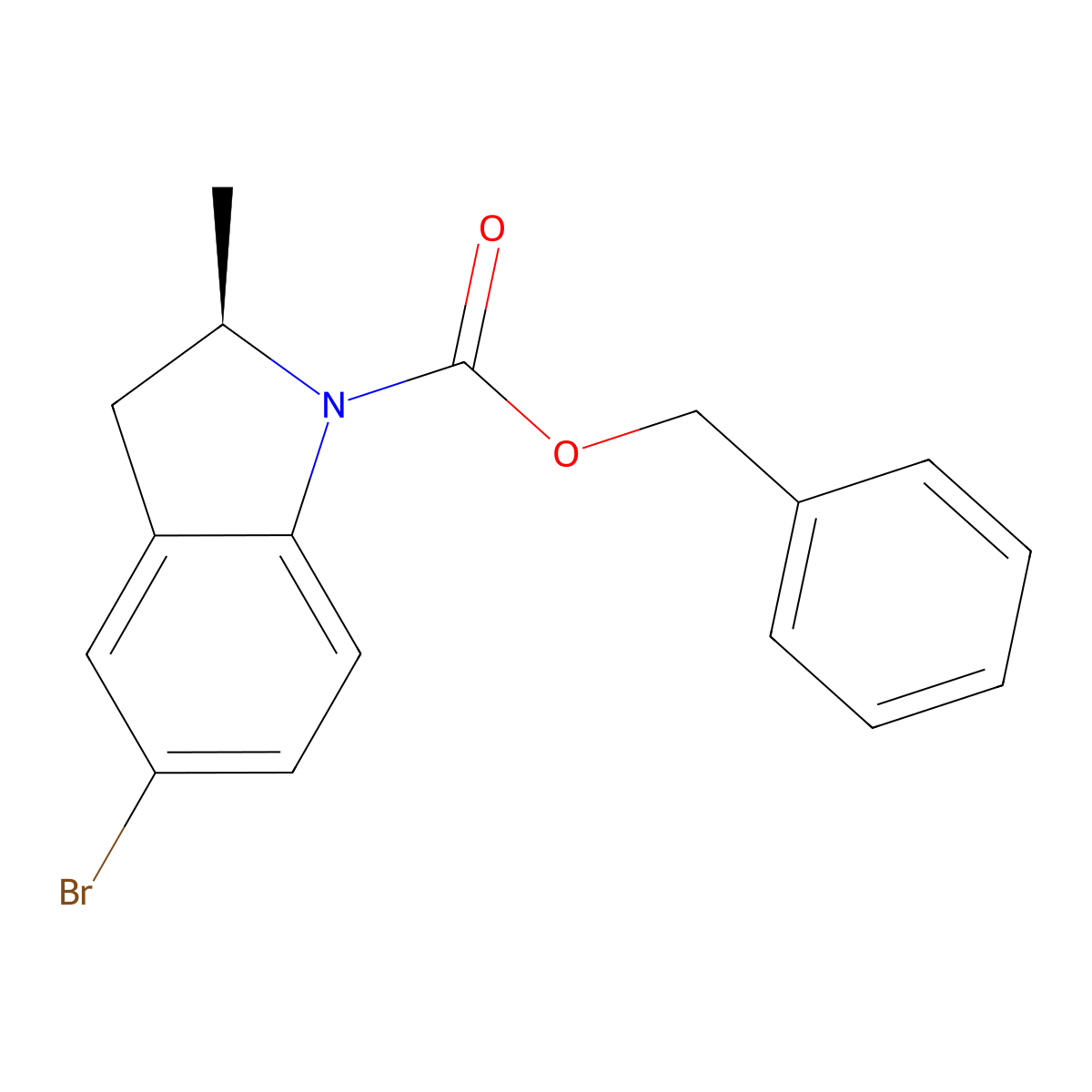 benzyl (2R)-5-bromo-2-methyl-2,3-dihydro-1H-indole-1-carboxylate molecular structure, CAS 2679822-56-9