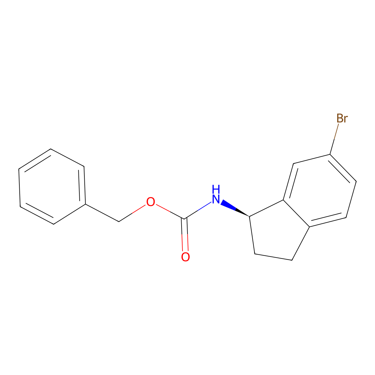 benzyl N-[(1R)-6-bromo-2,3-dihydro-1H-inden-1-yl]carbamate molecular structure, CAS 2679822-57-0